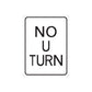 Road sign decal sticker: NO U TURN