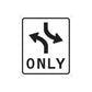 Road sign wall decal sticker with black arrows and word ONLY