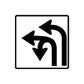 Road sign vinyl decal with black one-way arrow graphic