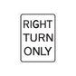 Road sign wall decal sticker with “RIGHT TURN ONLY” text in black