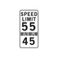 Speed limit 55 minimum 45 road sign vinyl decal sticker