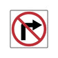 Road sign wall decal sticker with red prohibition circle and black right arrow
