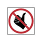 Vinyl road sign decal with red prohibition circle and slash over black gun silhouette