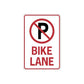 Road sign wall decal: red-bordered no bike lane sign with "BIKE LANE" text