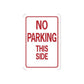 Road sign wall decal sticker with 'NO PARKING THIS SIDE' text