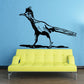 Roadrunner decal featuring a black bird silhouette with extended beak and wings