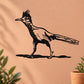 Black road runner bird decal silhouette with long beak and tail, ready to apply