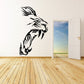Roaring tiger head decal, black stylized face with open mouth and teeth