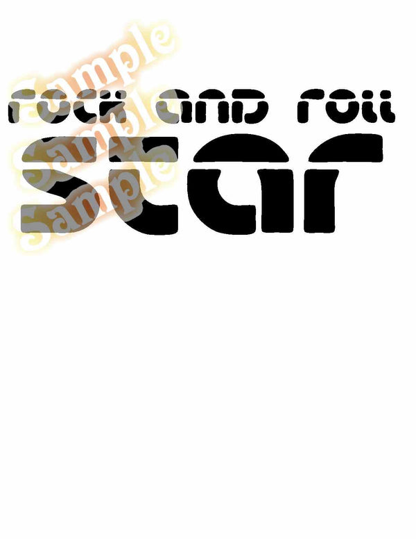 Black RockStar decal with stylized star shape and decorative lettering