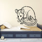 Rodent branch wall decal: black line-art mouse on branch