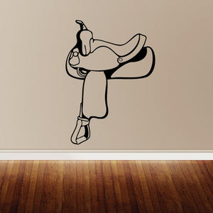 Cowboy hat-and-boots outline wall decal, vinyl silhouette in black