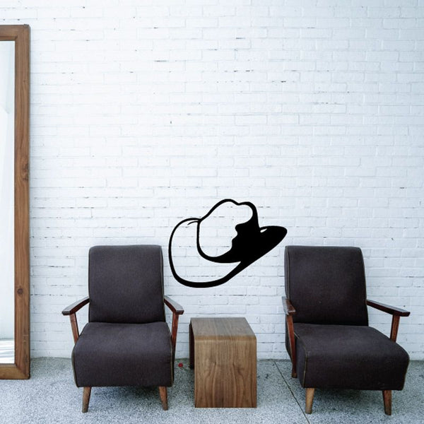 Vinyl wall decal with black-outlined animal head silhouette