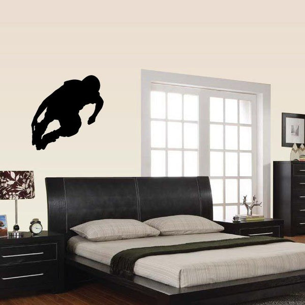Black rollerblading wall decal silhouette