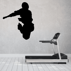 Rollerblading wall decal: black skater silhouette with rollerblades