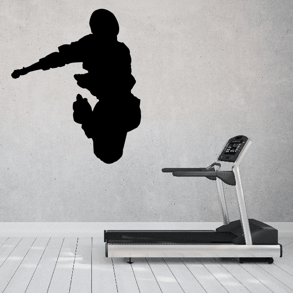 Rollerblading wall decal: black skater silhouette with rollerblades