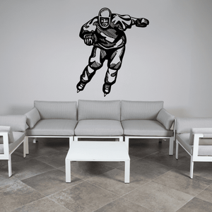 Rollerblading wall decal of a black rollerblader figure mid-jump