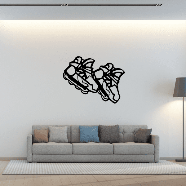 Rollerblading wall decal, black inline skater on wall