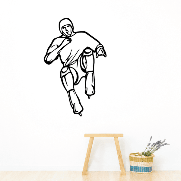 Rollerblading wall decal vinyl sticker of skater in motion