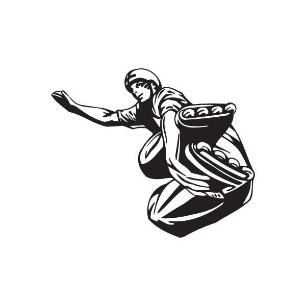 Inline rollerblader vinyl decal, black silhouette of skater with inline skates