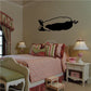 Rolling pig wall decal with black silhouette