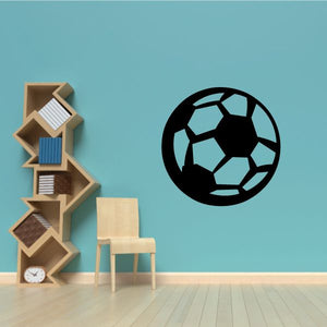 Black soccer ball wall decal