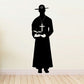 Priest decal showing black priest robe with cross pendant and hands