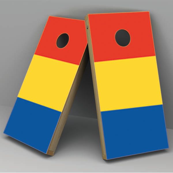 Romania Flag Cornhole Board Vinyl Decal Wrap