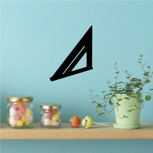 Black triangular roofing square wall decal with geometric line markings