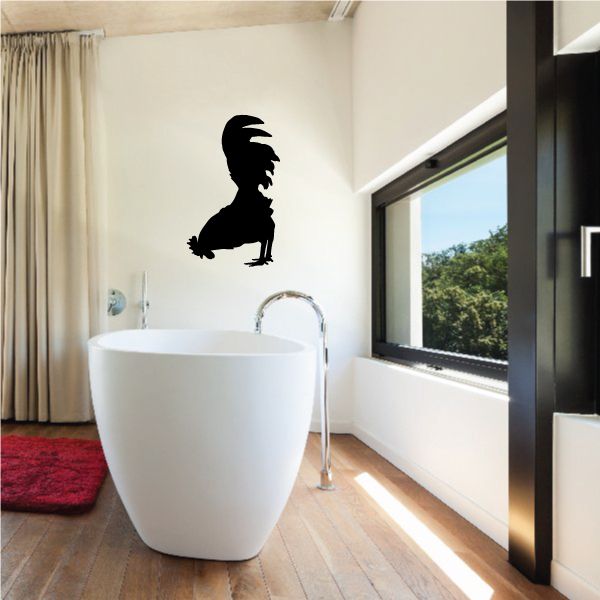 Image of Rooster Feeding Silhouette Decal