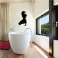Rooster feeding silhouette decal: black rooster figure in feeding pose