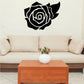 Black rose flower wall decal with detailed linework