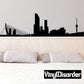 Black Rotterdam skyline wall decal with Erasmus Bridge and tower silhouette