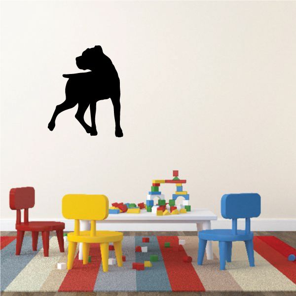 Black rottweiler looking away decal