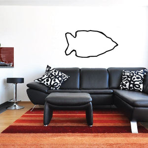 Rough arrowhead outline wall decal, black outline adhesive sticker