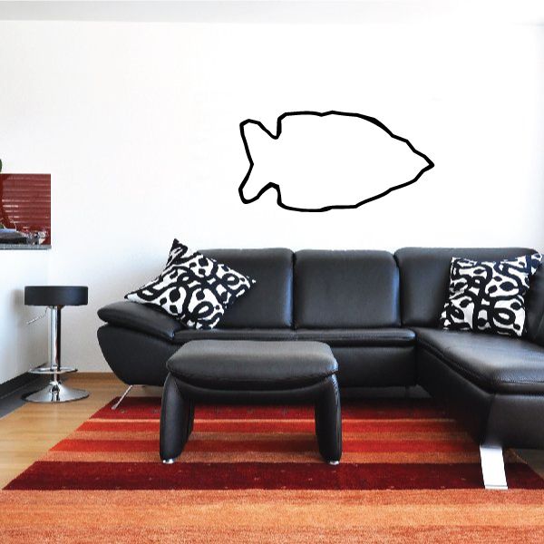 Rough arrowhead outline wall decal, black outline adhesive sticker