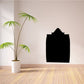 Rounded-point tombstone wall decal, black silhouette with curved top.