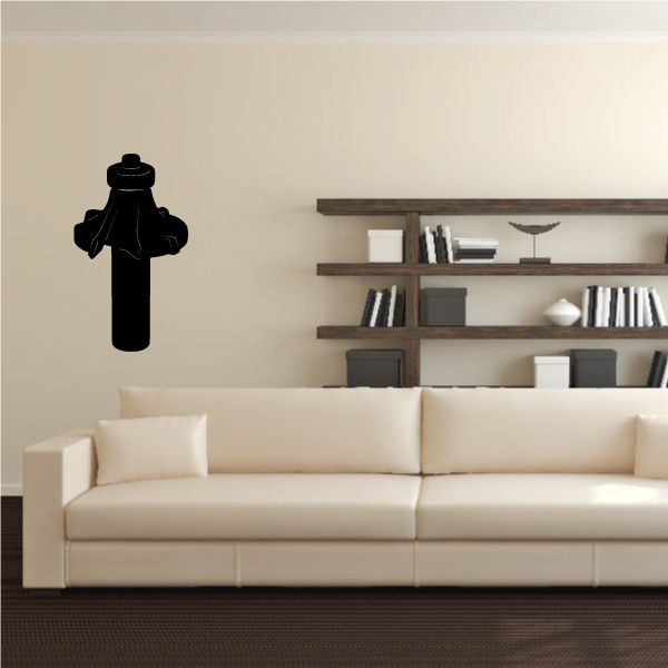 Black router wall decal with antenna and two side ports