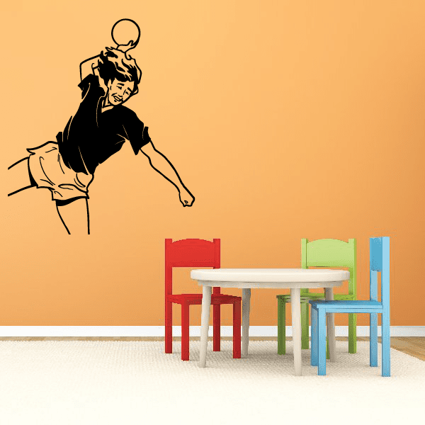 Rugby throwing ball wall decal, black silhouette of player holding a ball