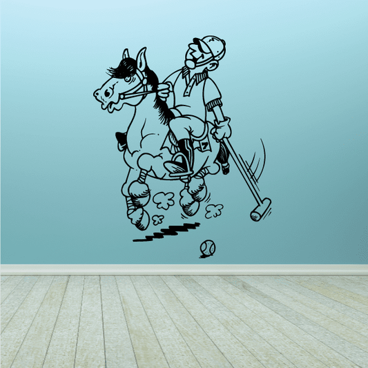 Image of Running Polo Horse and Player Decal