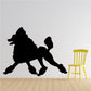 Black running poodle decal silhouette with rider