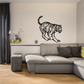 Running tiger wall decal in black line art