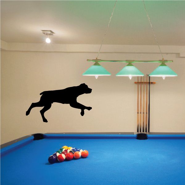 Black running rottweiler wall decal silhouette