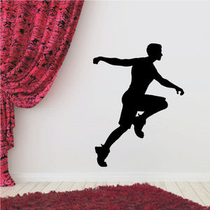 Black running runner wall decal silhouette