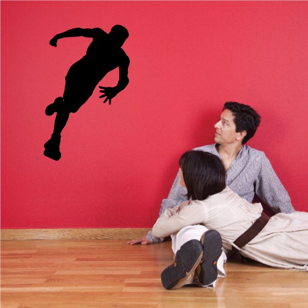 Black running runner wall decal silhouette