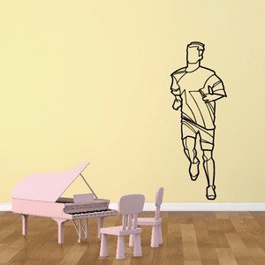 Outline of a running man vinyl wall decal