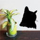 Cat head decal, black silhouette