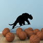 Black saber-tooth tiger silhouette wall decal with cutout details
