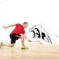 Saber-toothed tiger wall decal, black-and-white illustration with bold outline