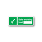 Green safe working load sticker with checkmark and text
