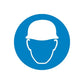 Safety mask vinyl sticker: blue circle with white face mask icon